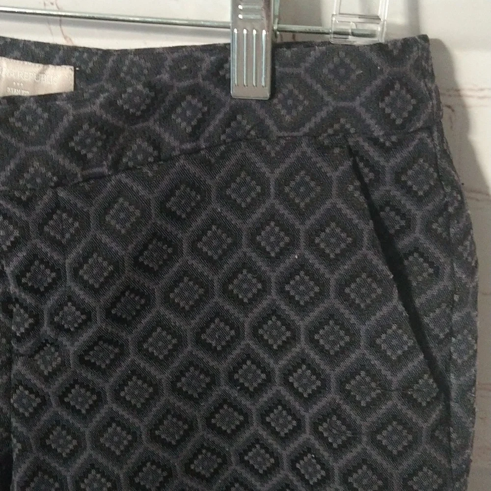 Banana Republic Ryan Fit Black Print Trouser Pant